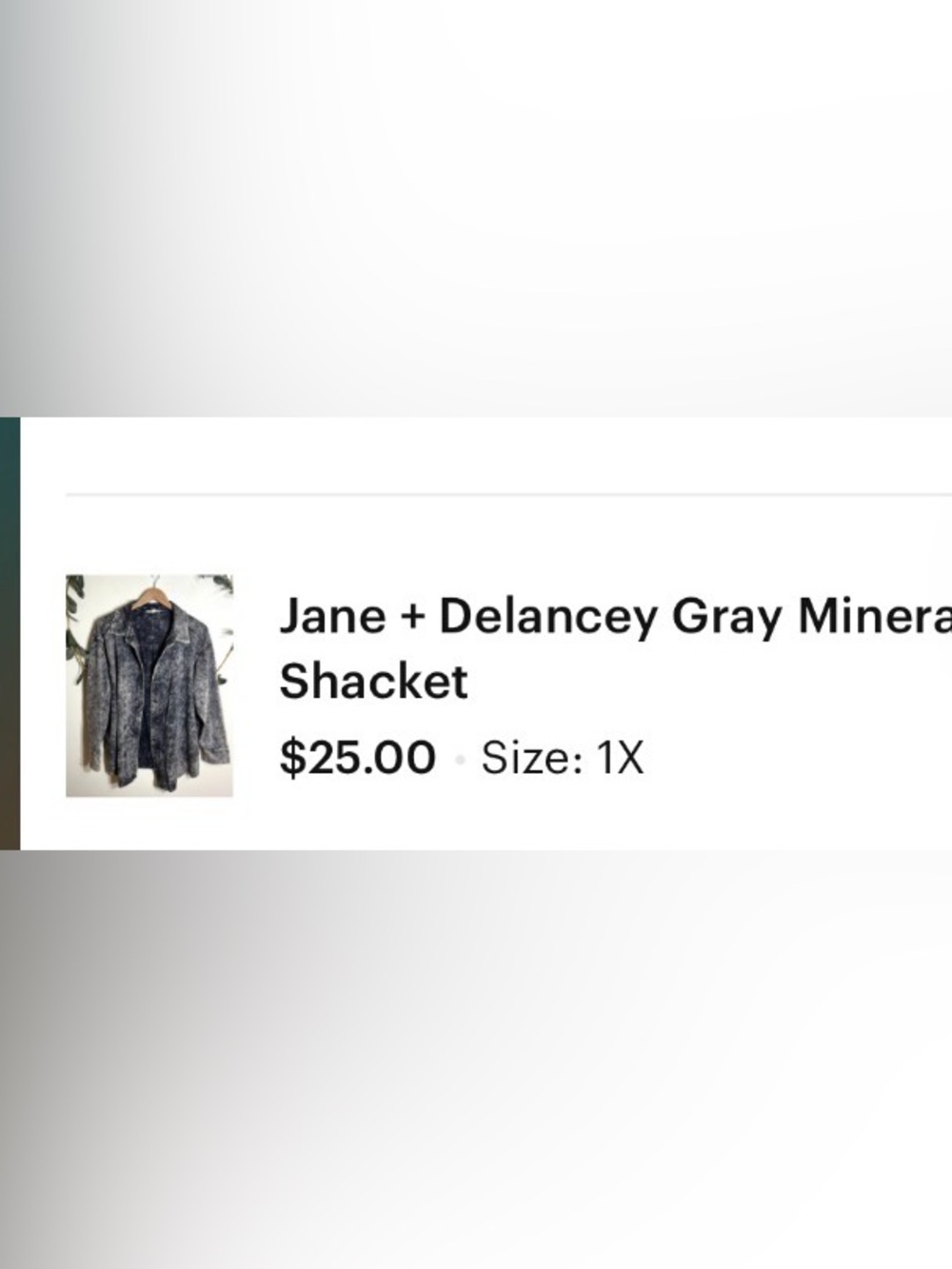 Jane + Delancey Gray Mineral Washed Shacket